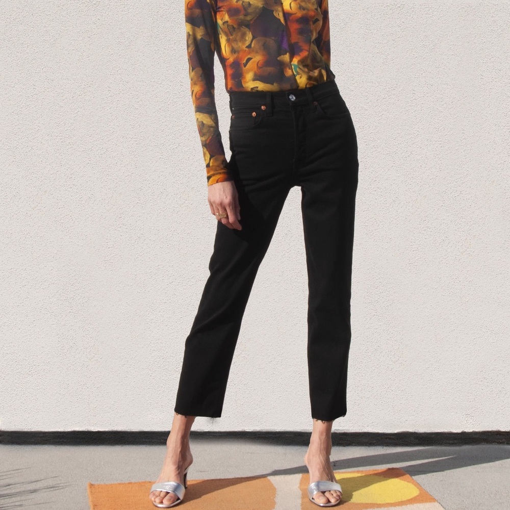 NWT RE/DONE 70s High Rise Stove Pipe straight-leg jeans